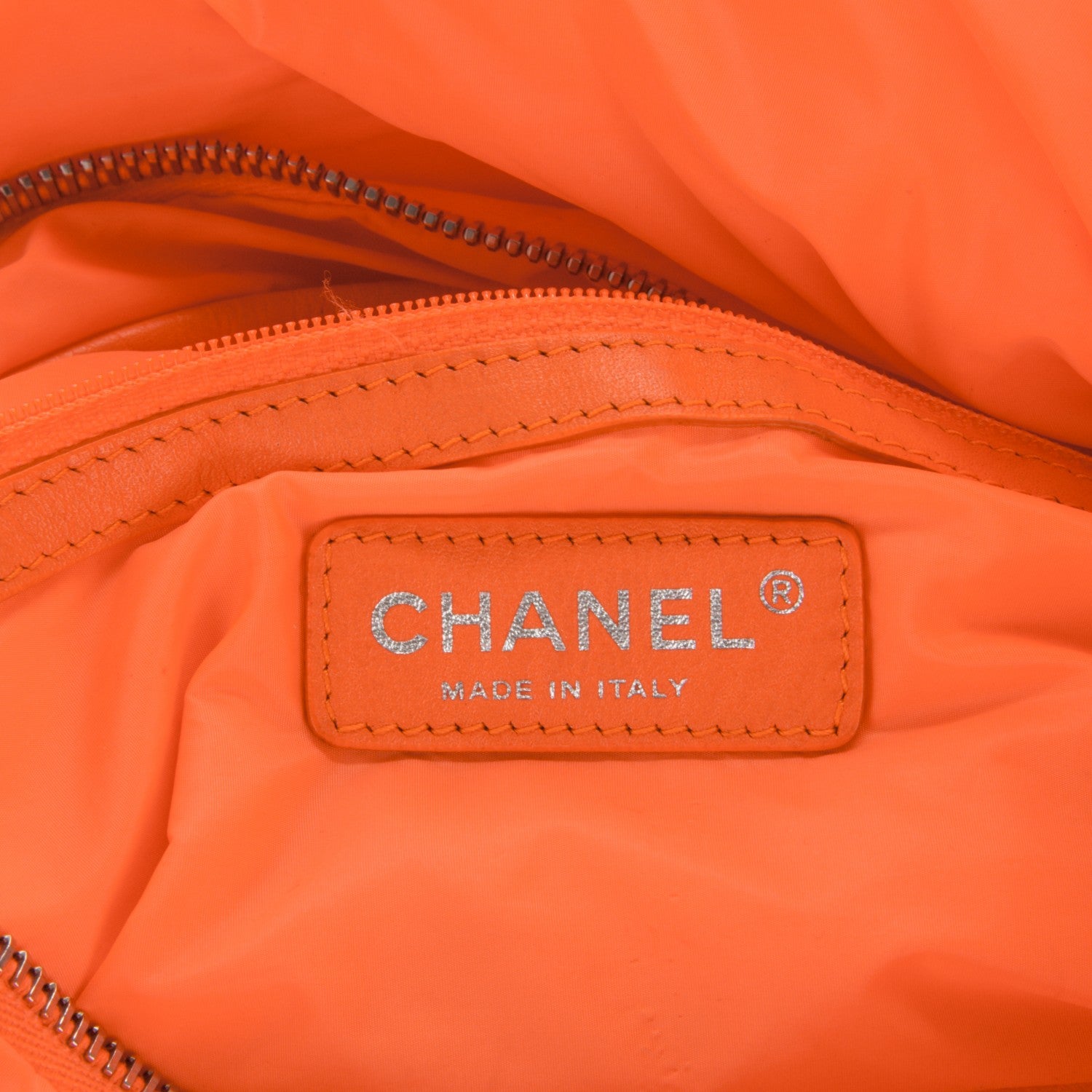 Chanel Nylon Vertical Quilted Jumbo Flap Orange 7 of 8