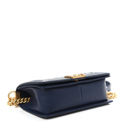 Chanel Caviar Quilted Medium Boy Flap Dark Blue 3 of 8