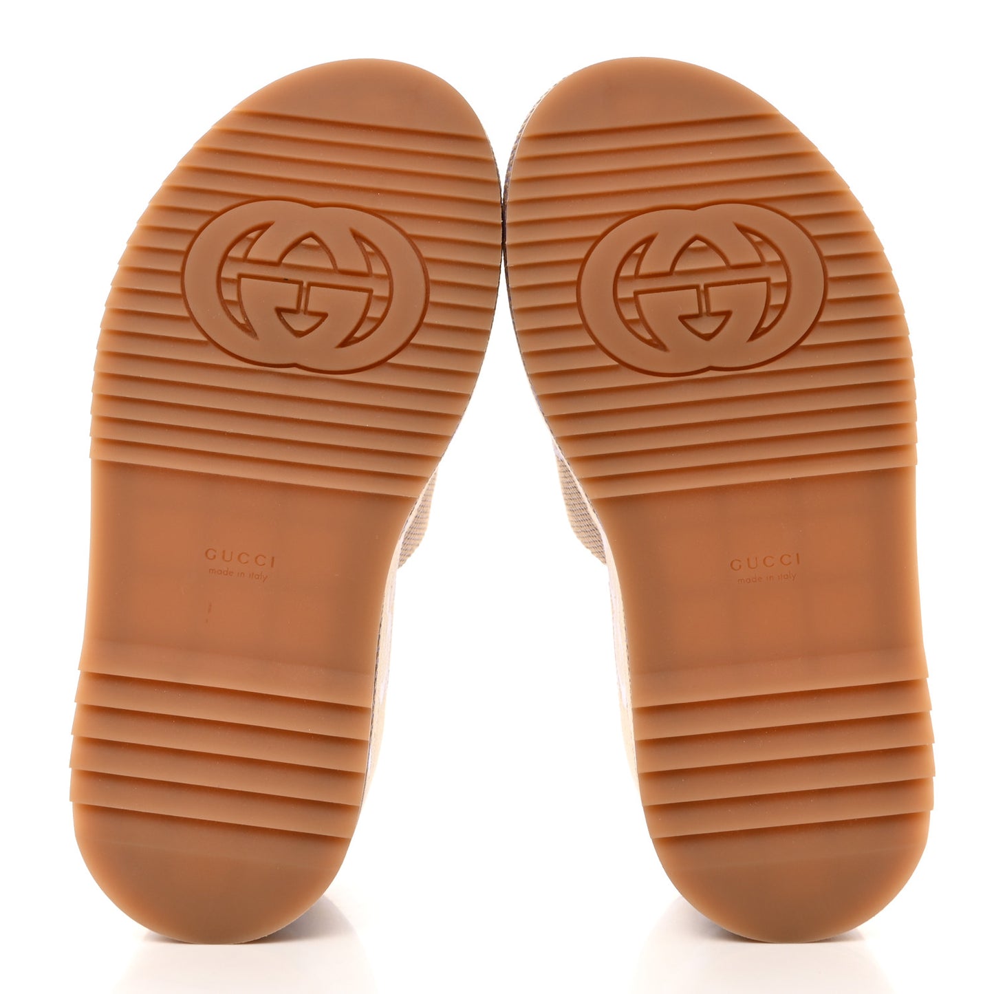 Monogram Jumbo GG Platform Slide Wedge Sandals 38 Beige Lapis