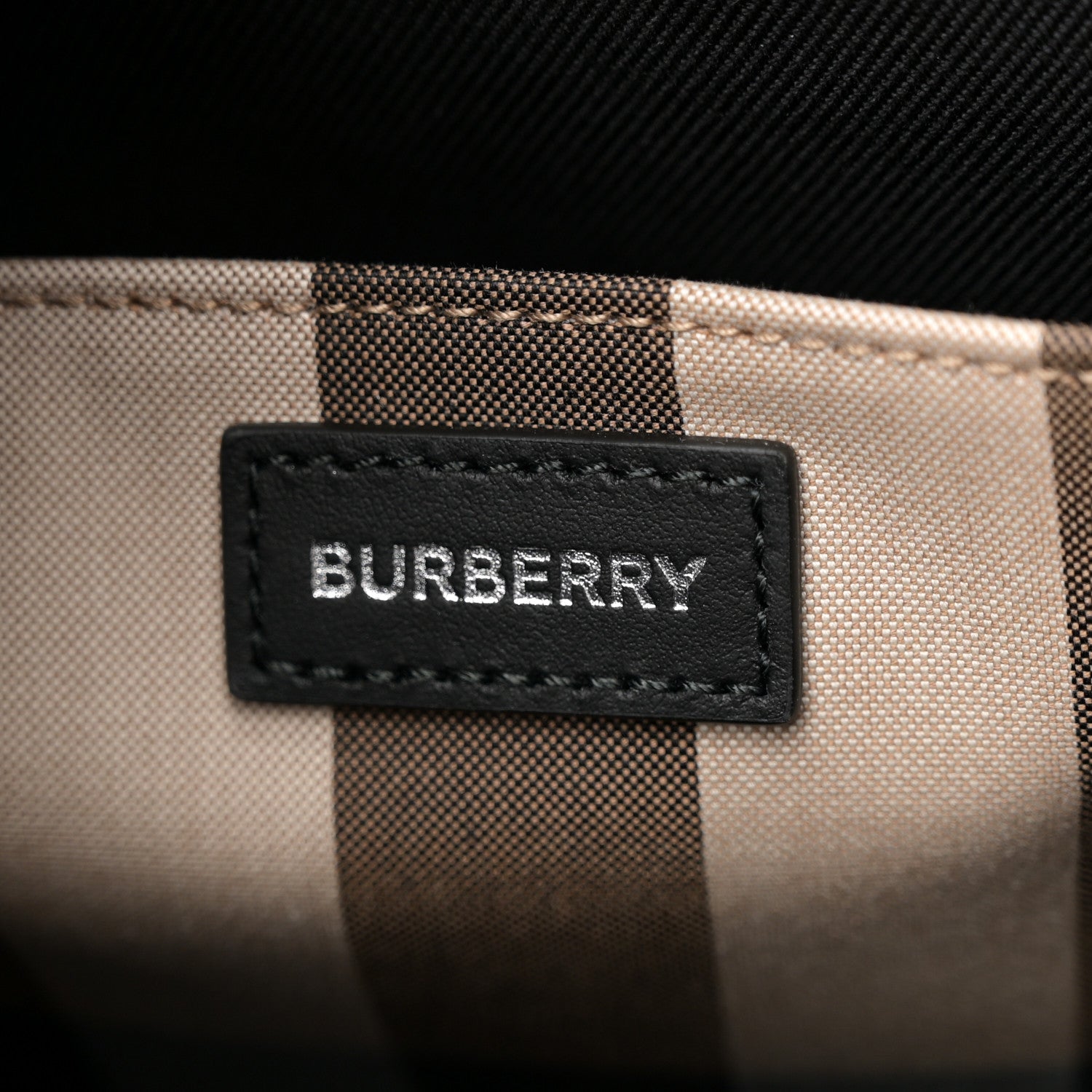 Burberry Calfskin House Check Small N/S Tote Black 6 of 10