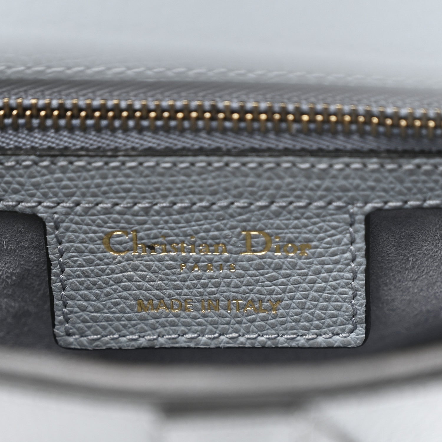 Christian Dior Grained Calfskin Saddle Bag Sky Blue 6 of 10