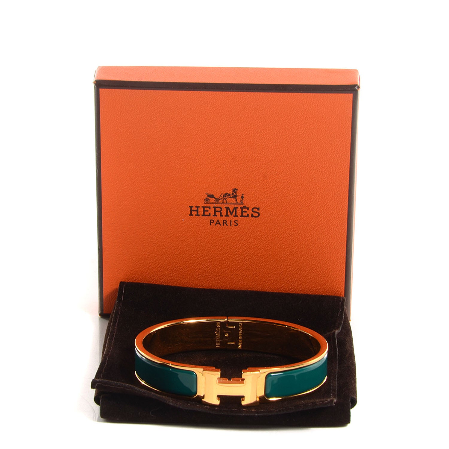 Hermes Enamel Narrow Clic Clac H Bracelet PM Malachite 6 of 6