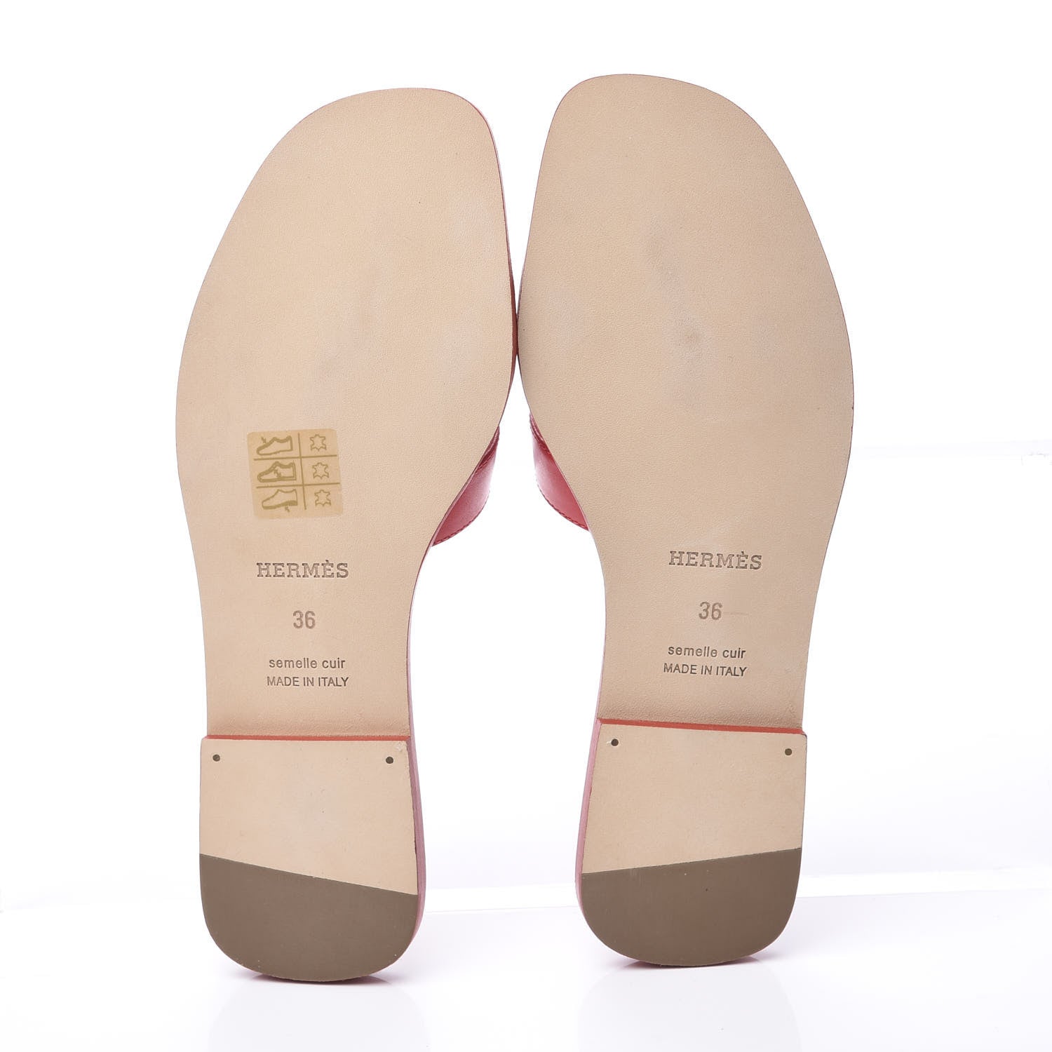 Hermes Calfskin Oran Sandals 36 Red 6 of 11