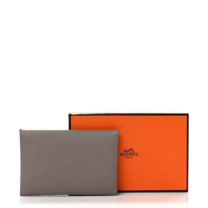Hermes Epsom Calvi Card Case Gris Asphalt 7 of 7