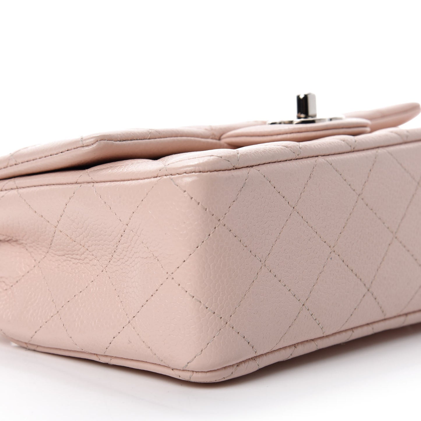Caviar Quilted Mini Rectangular Flap Light Pink