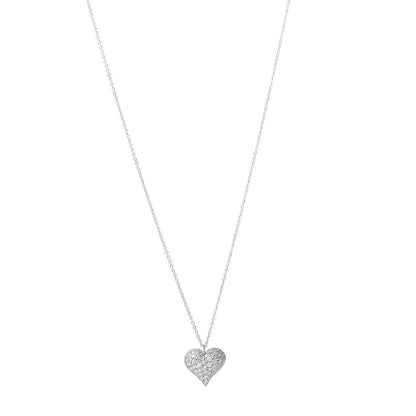 Tiffany Platinum Diamond Heart Pave Pendant Necklace 1 of 6
