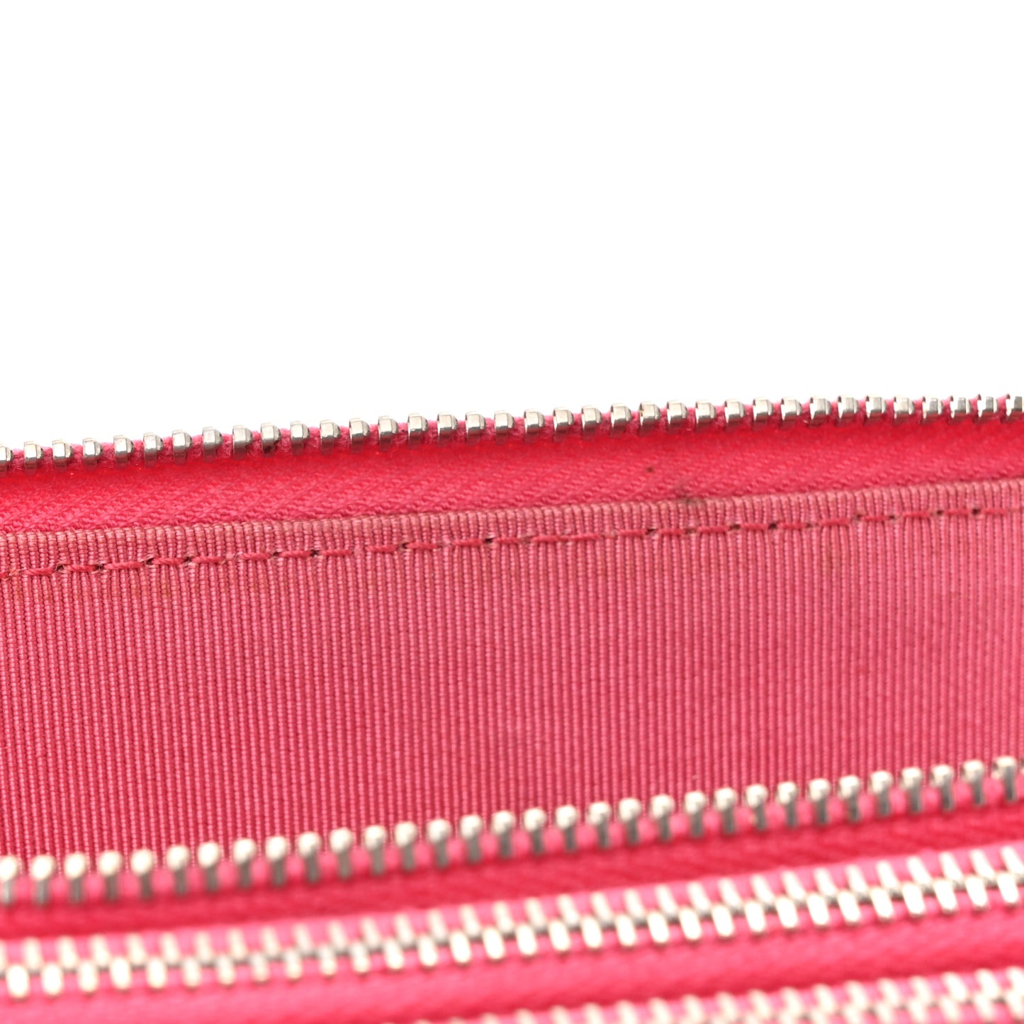 Patent Calfskin Quilted Zip Around Phone Holder Fuchsia