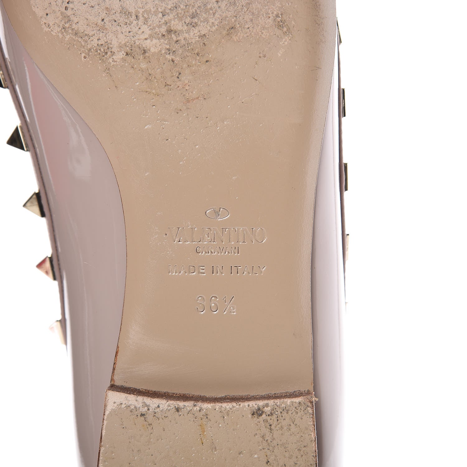 Valentino Garavani Patent Rockstud Ballerina Flats 36.5 Poudre 7 of 11