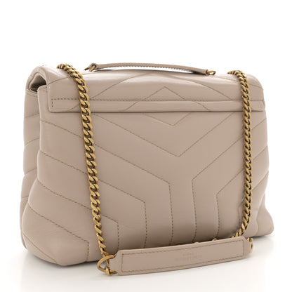 Saint Laurent Calfskin Y Quilted Monogram Small Loulou Chain Satchel Taupe 3 of 12
