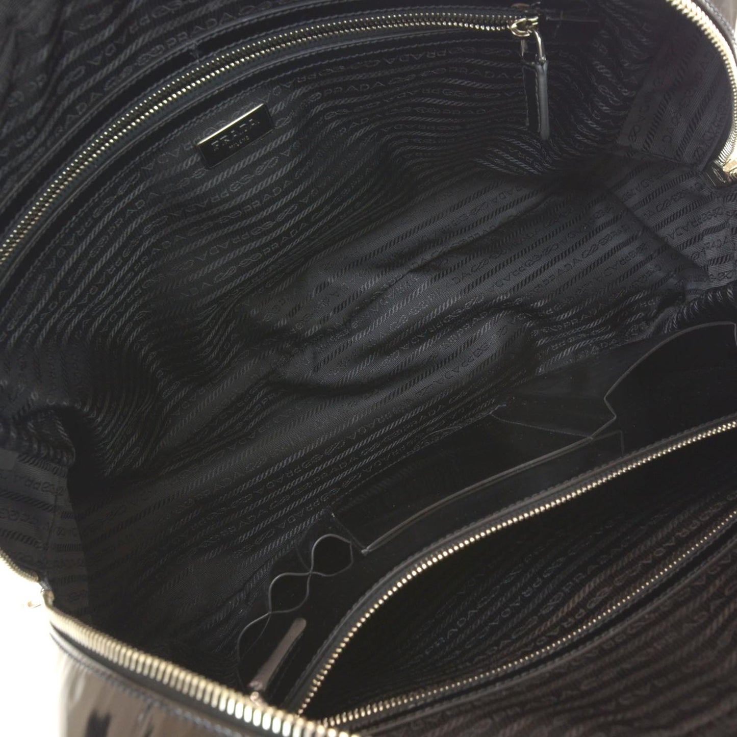 Spazzolato Patch Briefcase Nero Black