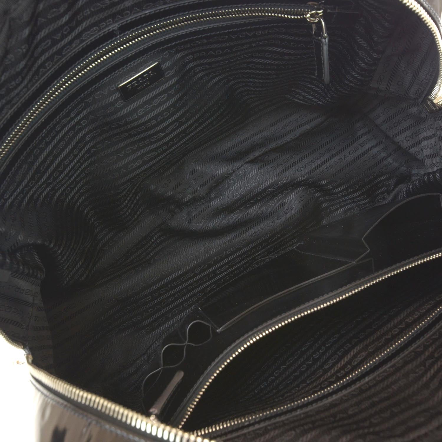 Prada Spazzolato Patch Briefcase Nero Black 7 of 8