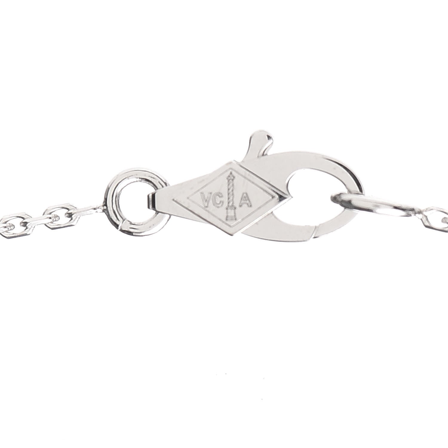 Van Cleef & Arpels 18K White Gold Turquoise Sweet Alhambra Butterfly Pendant Necklace 5 of 6