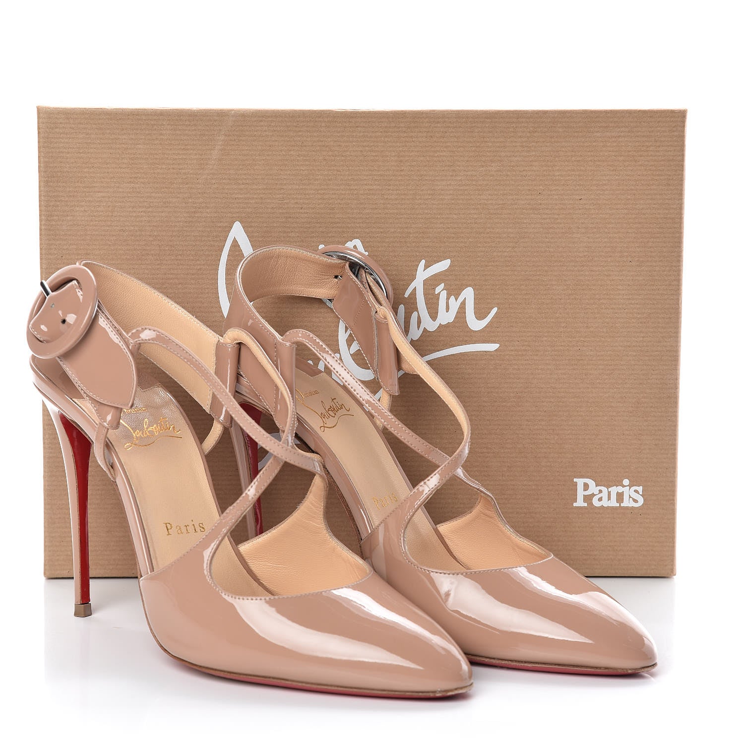 Christian Louboutin Shiny Nappa Hollandway Pumps 39 Nude 8 of 8