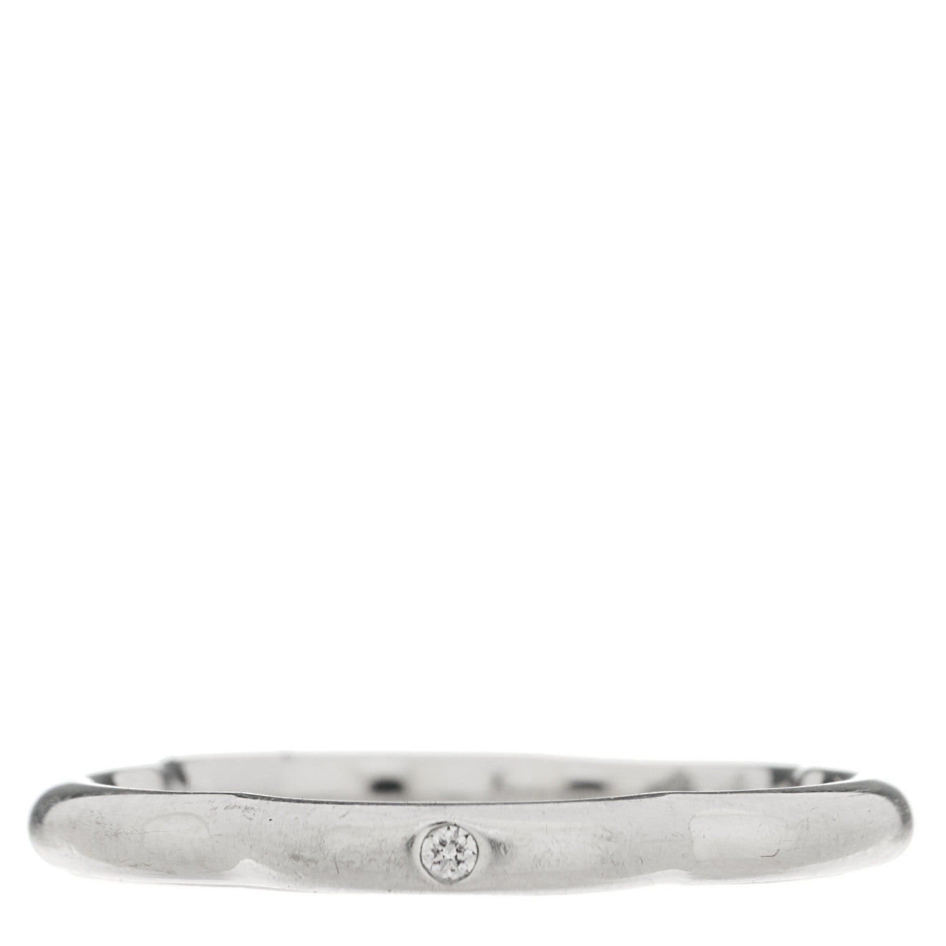 18K White Gold Diamond Camellia Band Ring 52 6