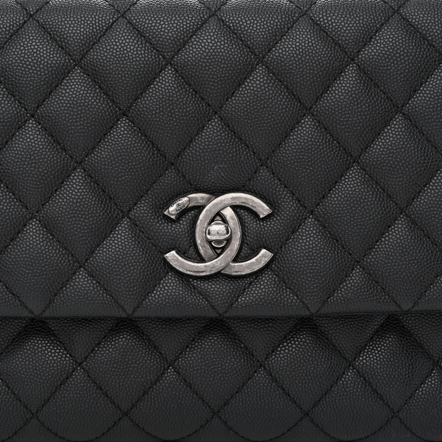 Chanel Caviar Lizard Quilted Small Coco Handle Flap Black 8 of 10