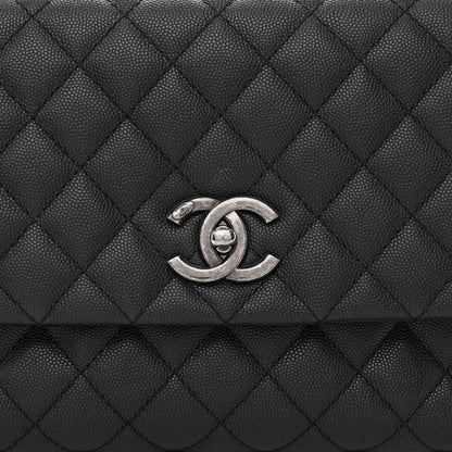 Chanel Caviar Lizard Quilted Small Coco Handle Flap Black 8 of 10