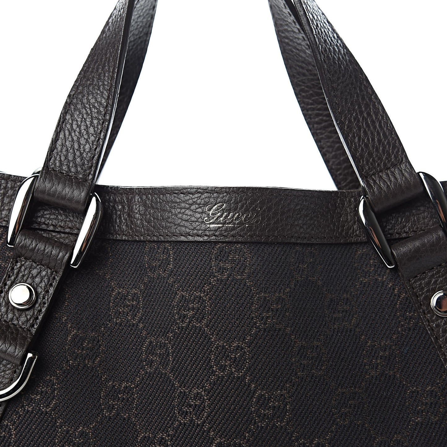 Monogram Medium Abbey Convertible Tote Dark Brown