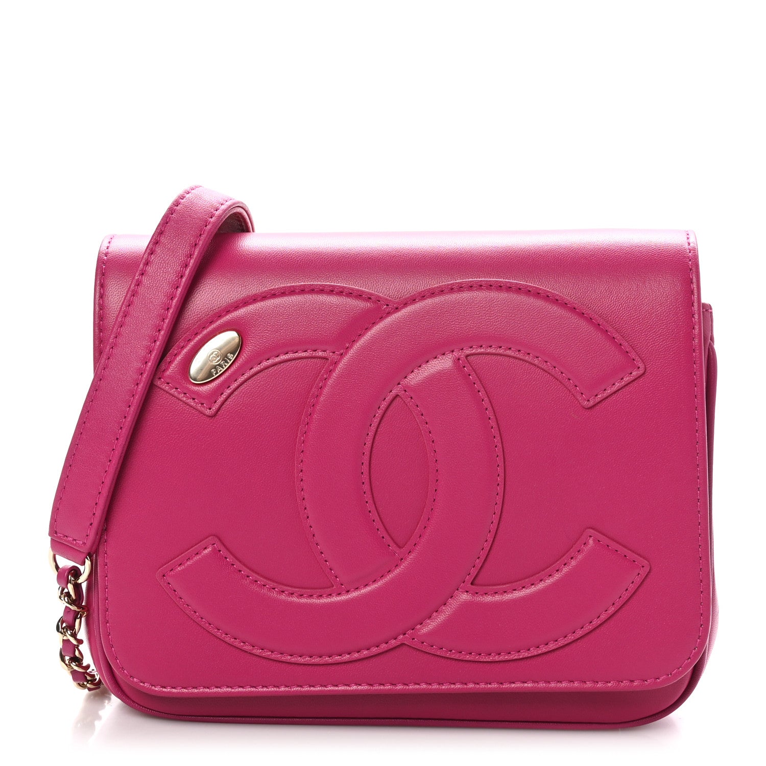 Chanel Lambskin CC Mania Flap Bag Pink 1 of 10