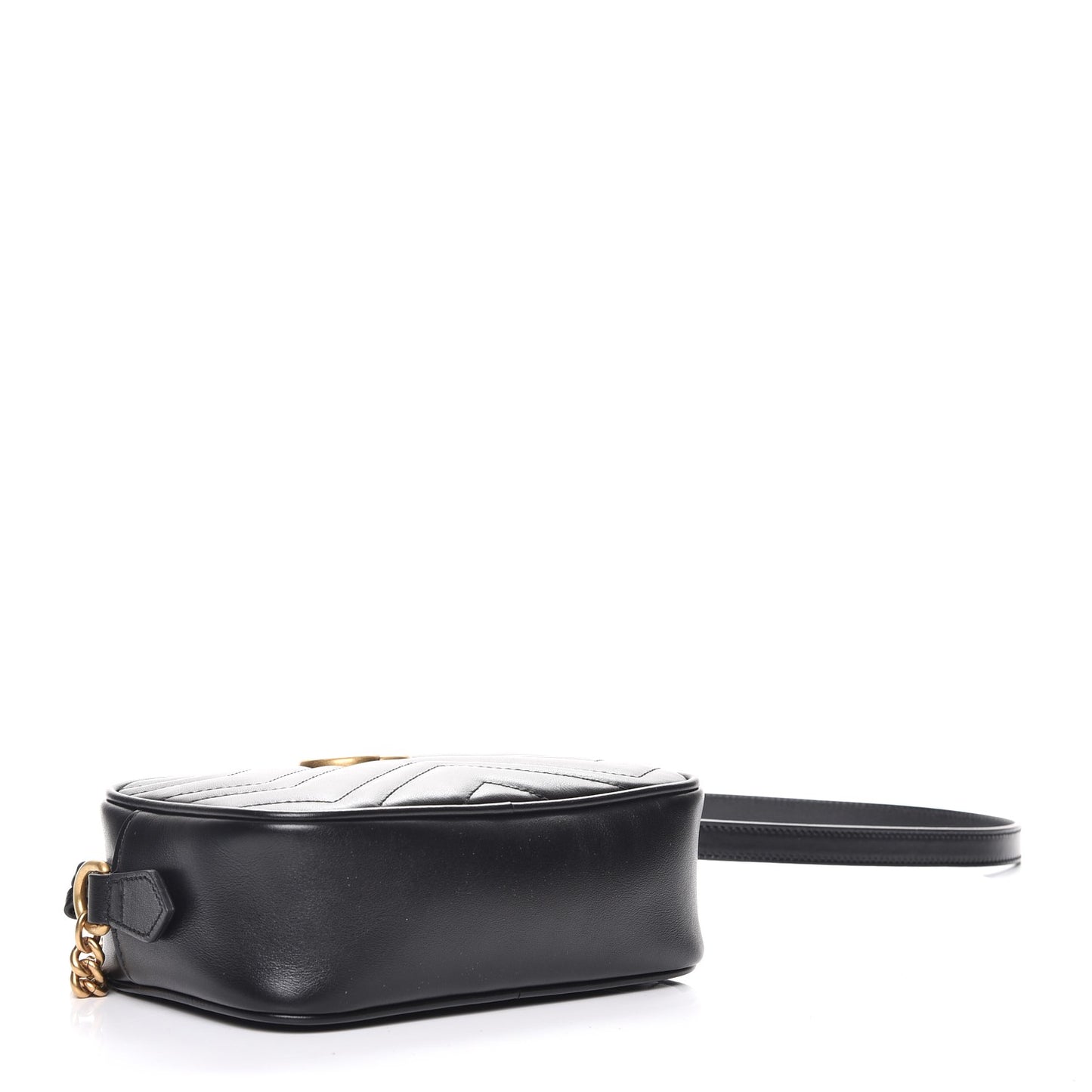 Calfskin Matelasse Mini GG Marmont Chain Shoulder Bag Black