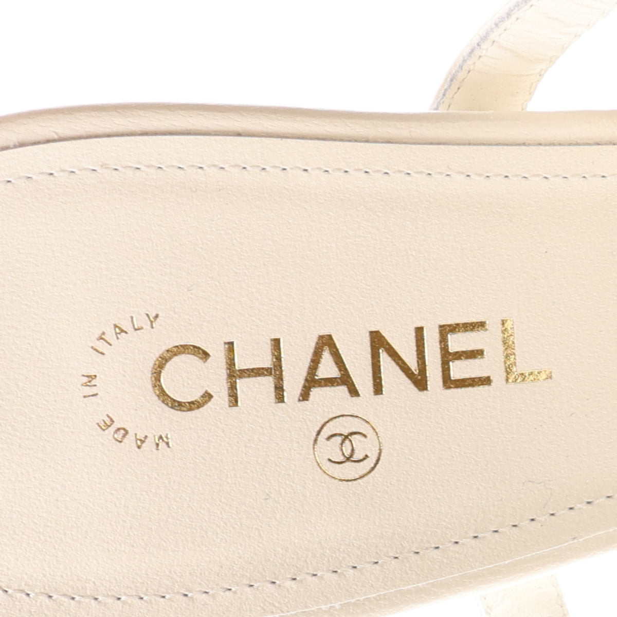 Chanel Lambskin Logo Platform Sandals 39 Black 10 of 10