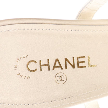 Chanel Lambskin Logo Platform Sandals 39 Black 10 of 10
