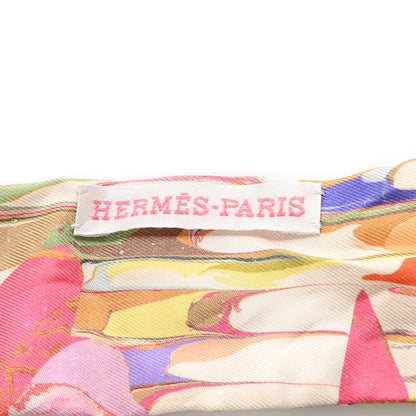 Hermes Silk Marble Silk Twilly Rose Vert Violet 3 of 7