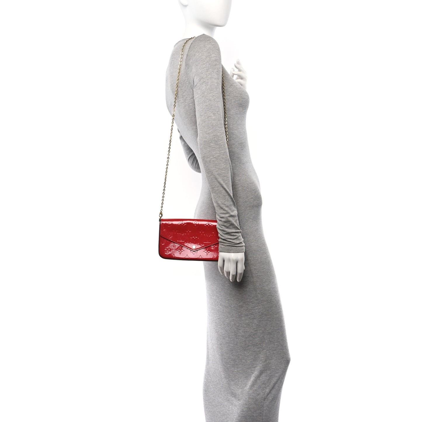 Vernis Felicie Pochette Chain Wallet Cherry