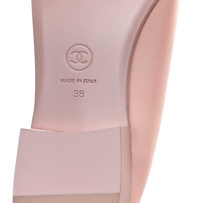 Chanel Lambskin Cap Toe CC Ballerina Flats 38 Light Pink Dark Pink 7 of 10