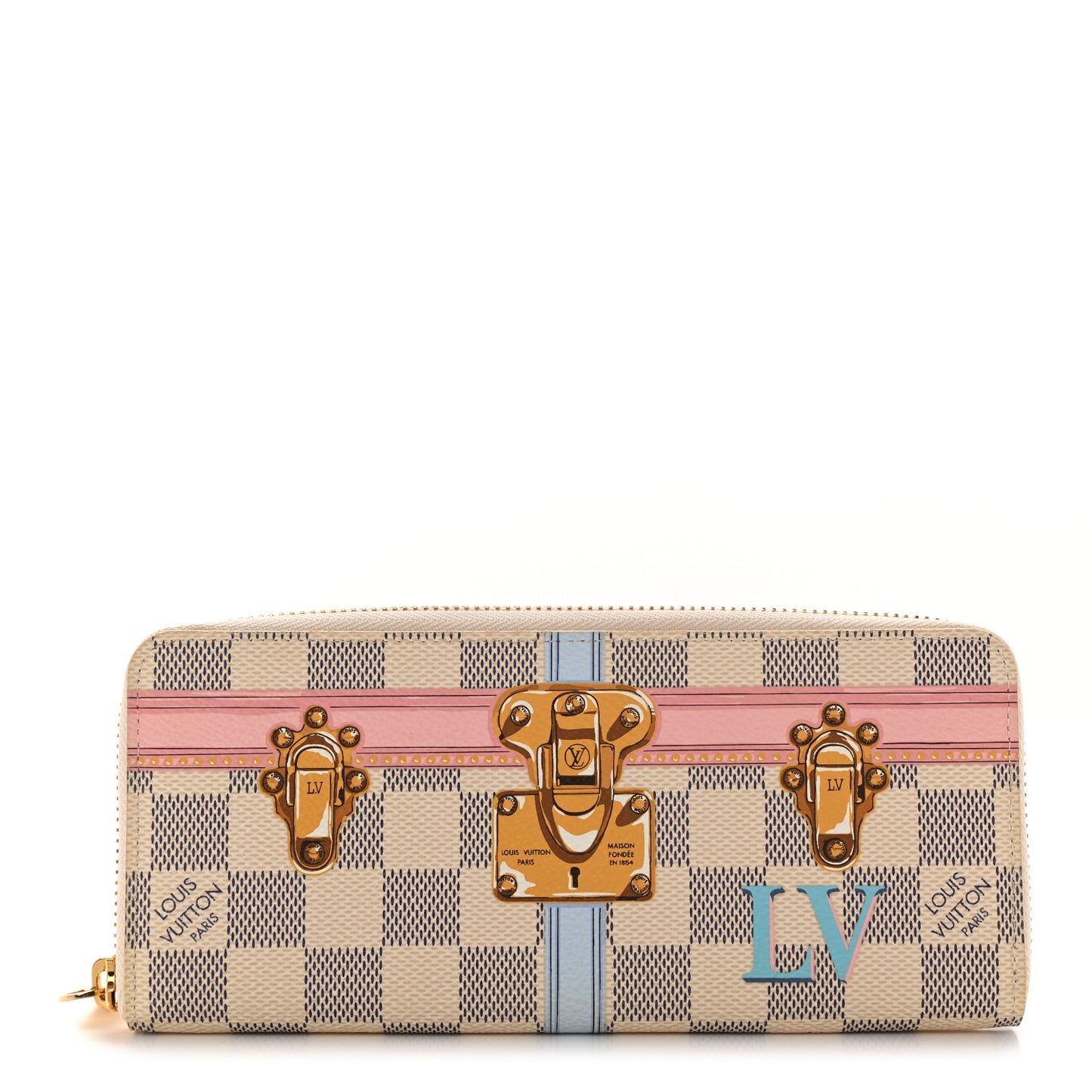 Damier Azur Summer Trunks Clemence Wallet