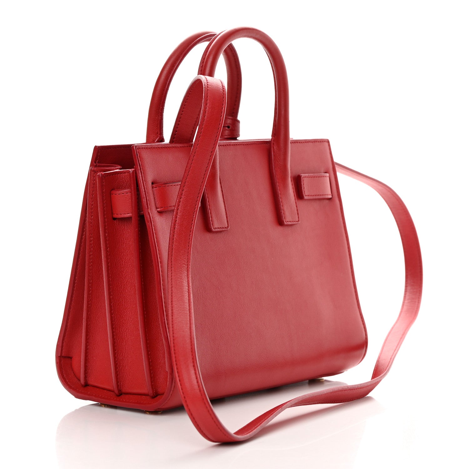 Saint Laurent Calfskin Nano Sac De Jour Lipstick Red 3 of 15