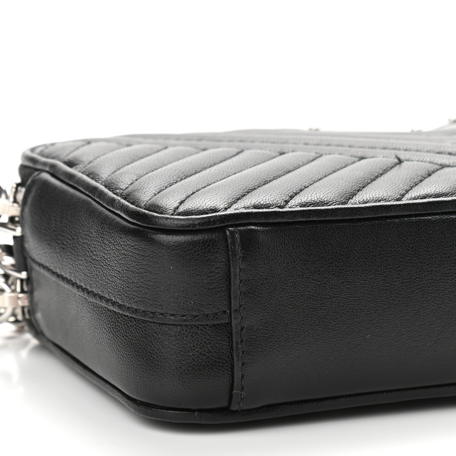 Prada Nappa Impunture Diagramme Mini Double Zip Chain Crossbody Bag Black 11 of 14