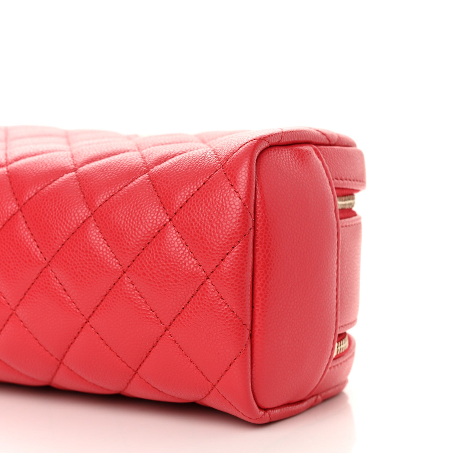 Chanel Caviar Quilted Toiletry Case With Chain Dark Pink 10 of 11