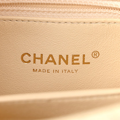 Chanel Caviar Elaphe Quilted Mini Coco Handle Flap Ivory 6 of 10