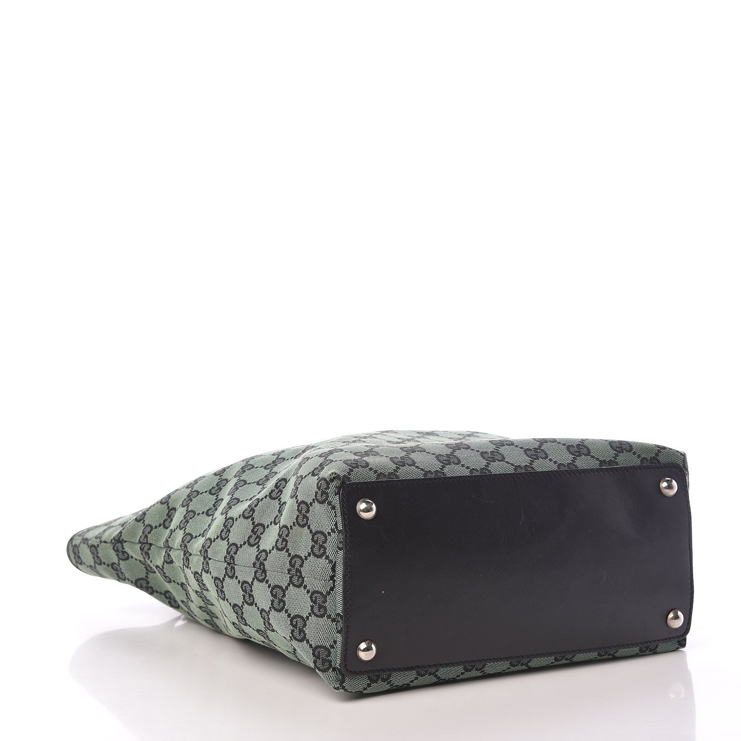Gucci Monogram Large Eclipse Tote Green Black 4 of 16