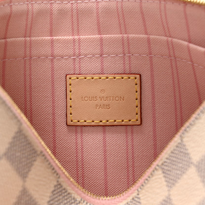Louis Vuitton Damier Azur Neverfull MM GM Pochette Rose Ballerine 6 of 9