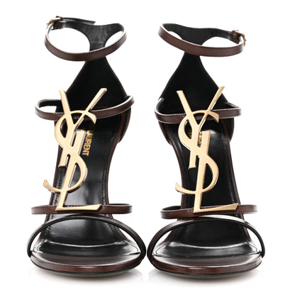 Saint Laurent Calfskin Cassandra 100 Ankle Strap Sandals 40 Moro 3 of 12