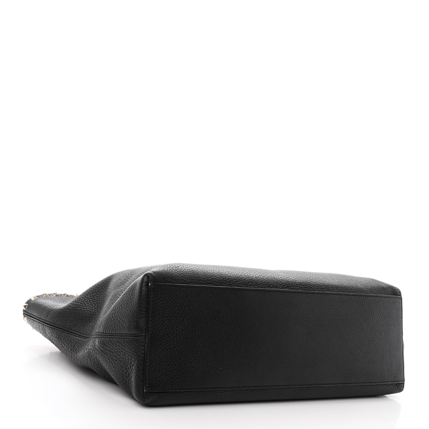 Valentino Garavani Grained Calfskin Rockstud Shoulder Tote Black 4 of 12