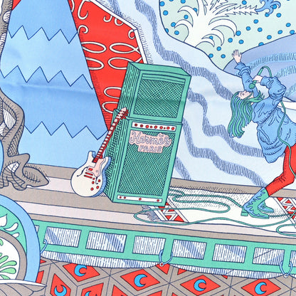 Hermes Silk Twill Le Premier Chant Scarf 90 Aqua Vert Grenadine 2 of 4