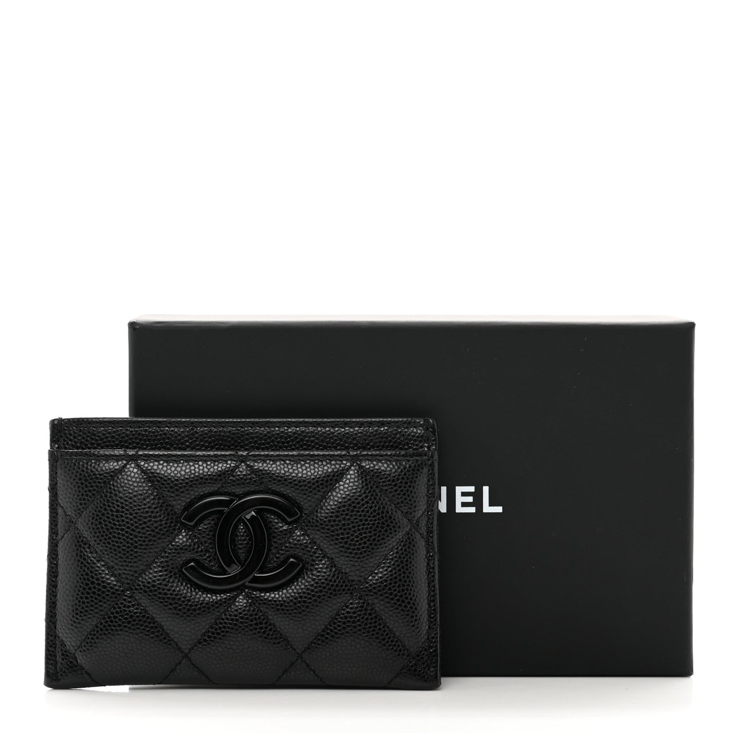 Caviar Quilted My Everything Card Holder Black