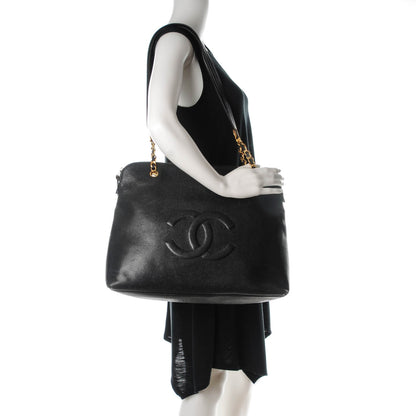 Chanel Caviar Large CC Shoulder Bag Black 2 of 7