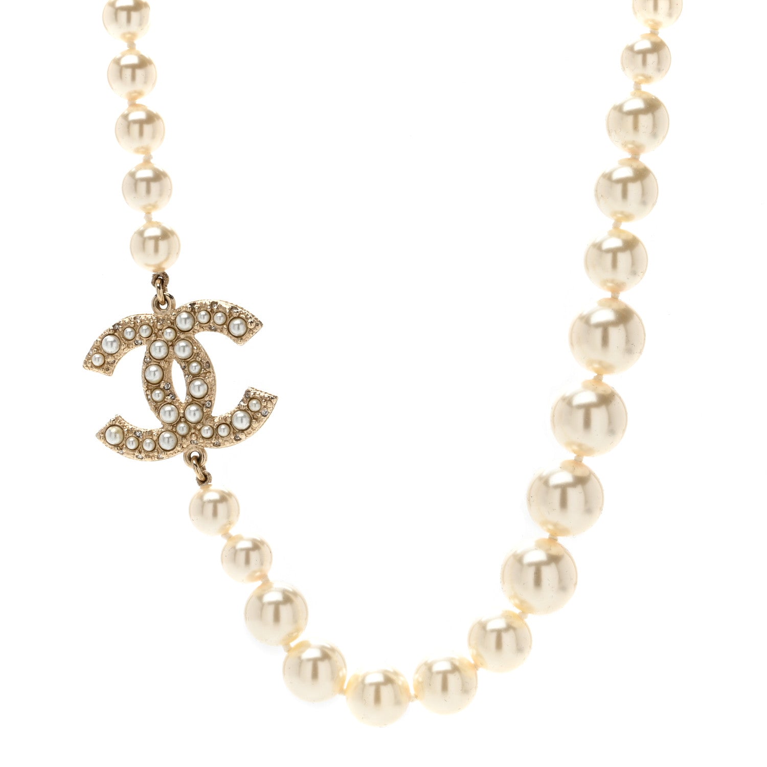 Chanel Pearl CC 100th Anniversary Necklace Light Gold 1 of 4