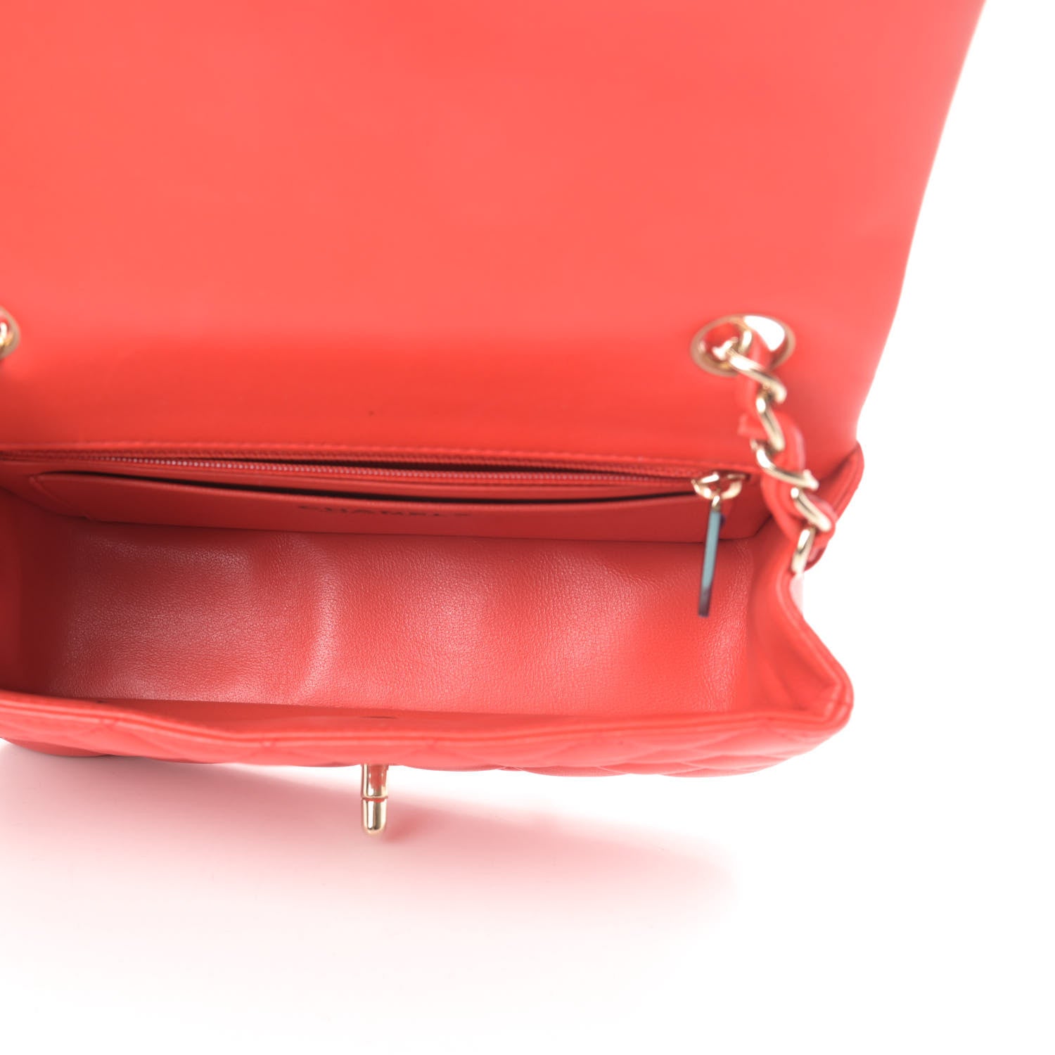Chanel Lambskin Quilted Mini Rectangular Flap Red 5 of 17