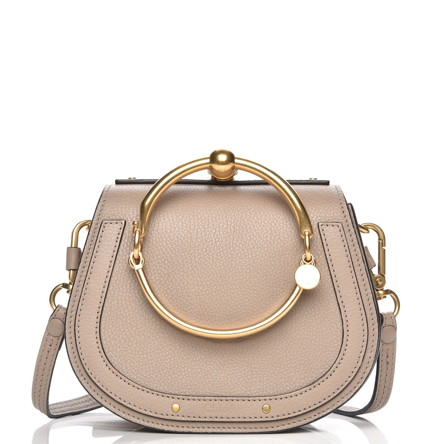 Chloe Calfskin Suede Small Nile Bracelet Bag Motty Grey 1 of 8