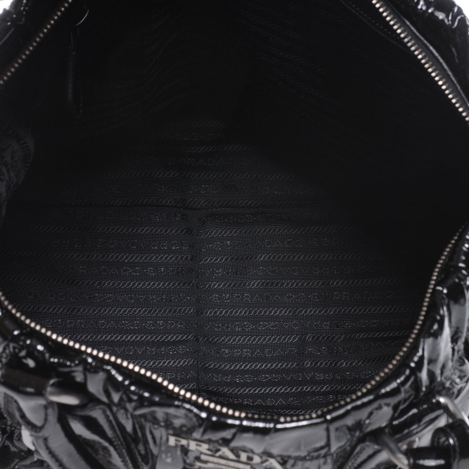 Prada Vernice Gaufre Tote Black 6 of 10