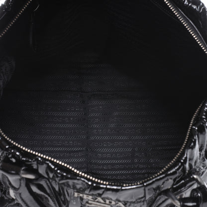 Prada Vernice Gaufre Tote Black 6 of 10
