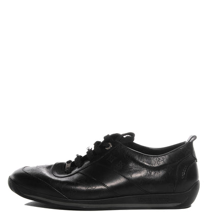 Louis Vuitton Calfskin Embossed Monogram Sneakers 9 Black 1 of 9