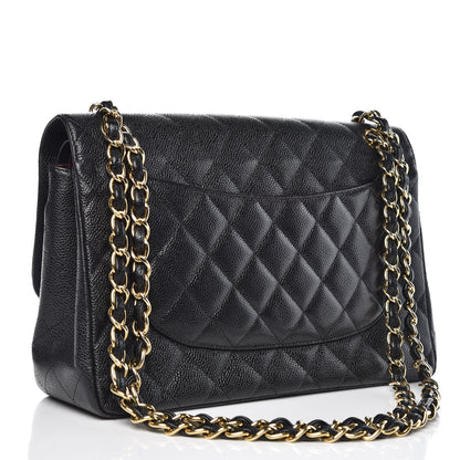 Chanel Caviar Quilted Jumbo Double Flap Black 3 of 12