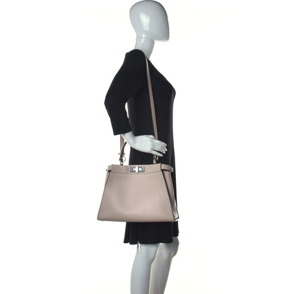 Fendi Vitello Seta Shiny Nappa Medium Peekaboo Iconic Satchel Soap Opale 2 of 14