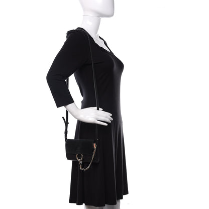 Chloe Suede Calfskin Mini Faye Shoulder Bag Black 2 of 9