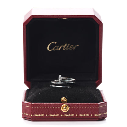 Cartier 18K White Gold Diamond Double Juste Un Clou Ring 57 8 7 of 7